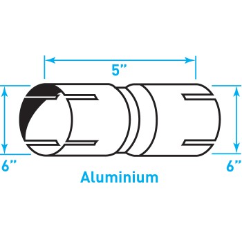 Truck Exhaust Coupler Double 16g, ​Aluminized Steel - 6"